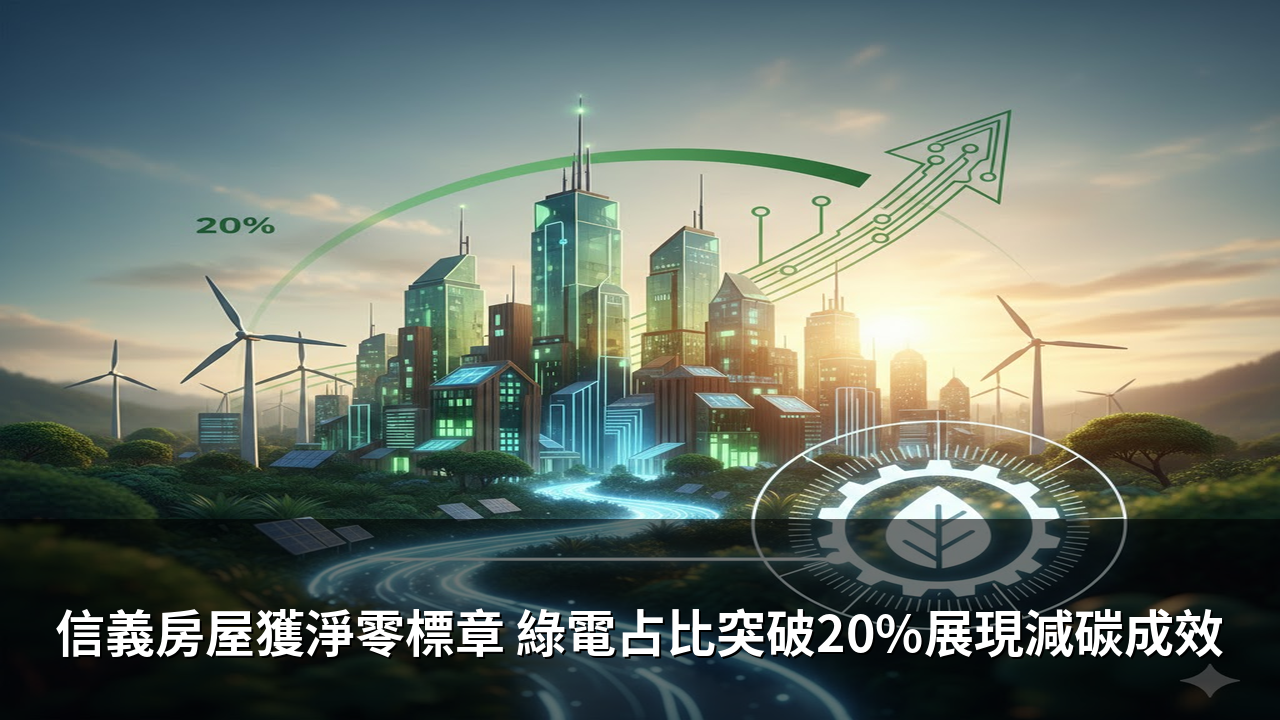 信義房屋獲淨零標章 綠電占比突破20%展現減碳成效