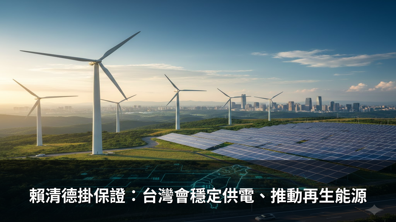 賴清德掛保證：台灣會穩定供電、推動再生能源