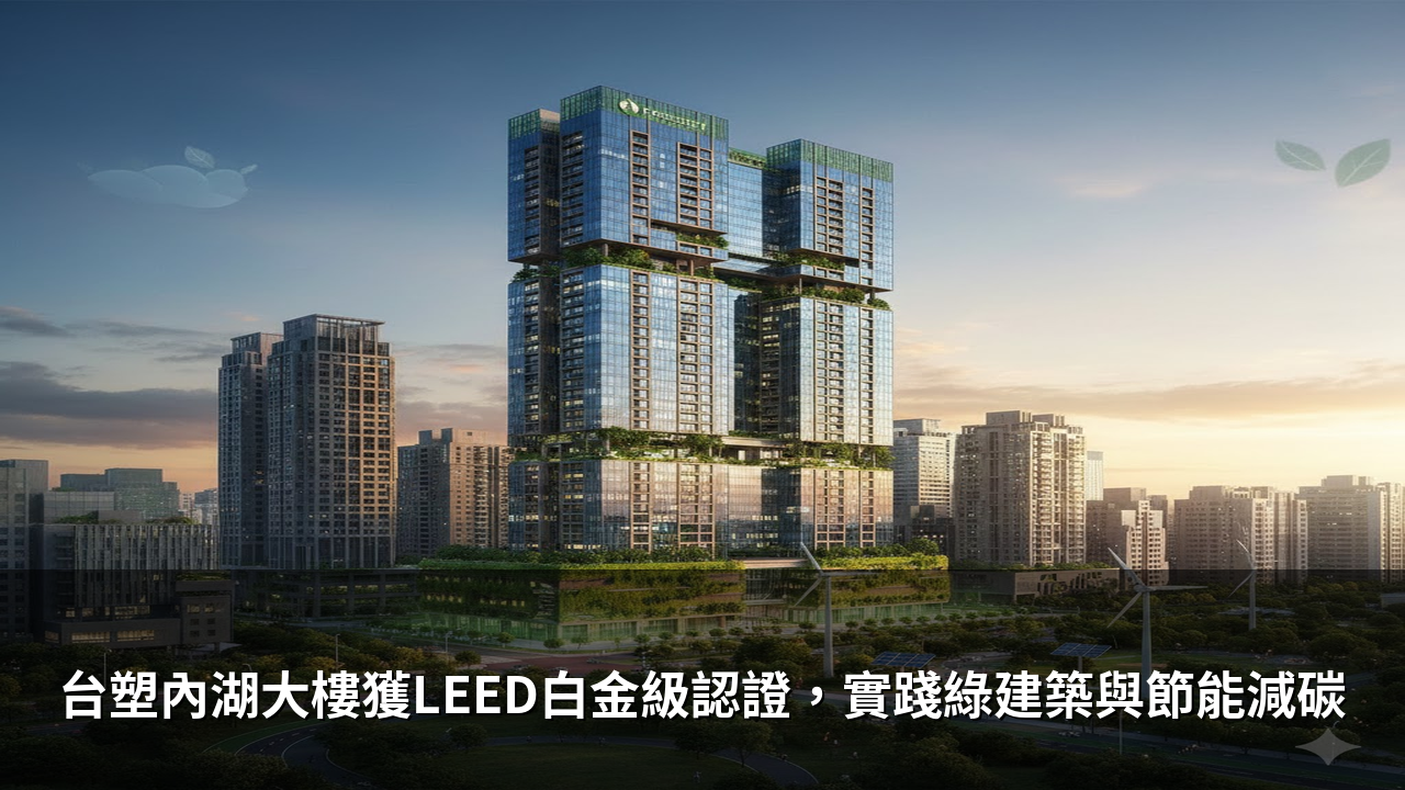 台塑內湖大樓獲LEED白金級認證，實踐綠建築與節能減碳