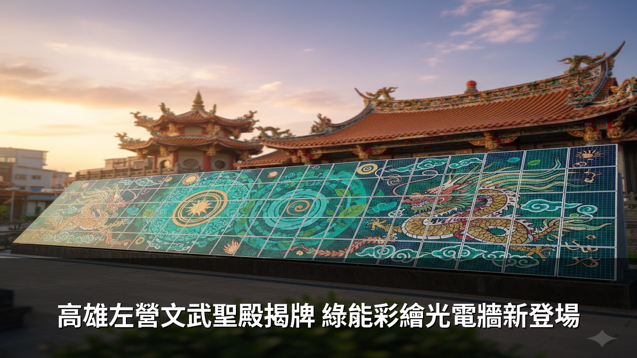 高雄左營文武聖殿揭牌 綠能彩繪光電牆新登場