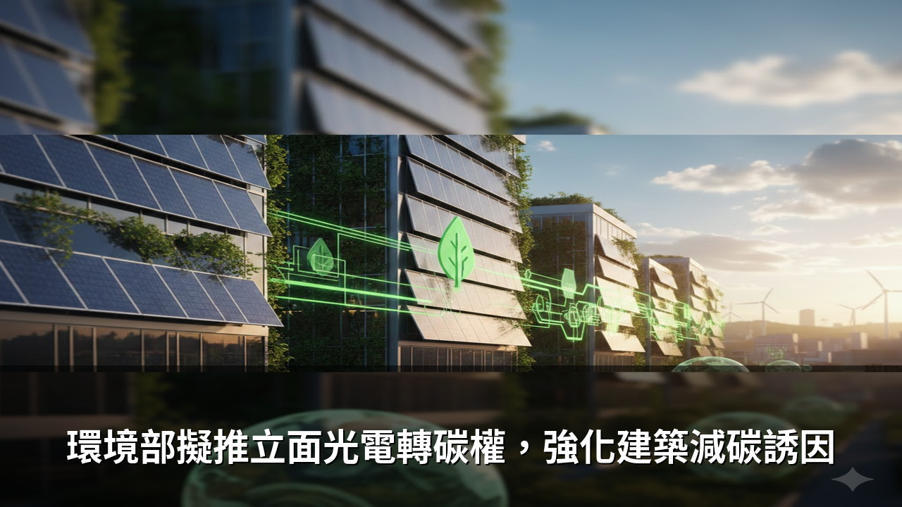 環境部擬推立面光電轉碳權，強化建築減碳誘因