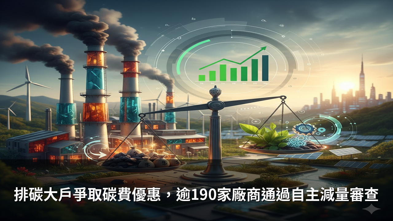 排碳大戶爭取碳費優惠，逾190家廠商通過自主減量審查