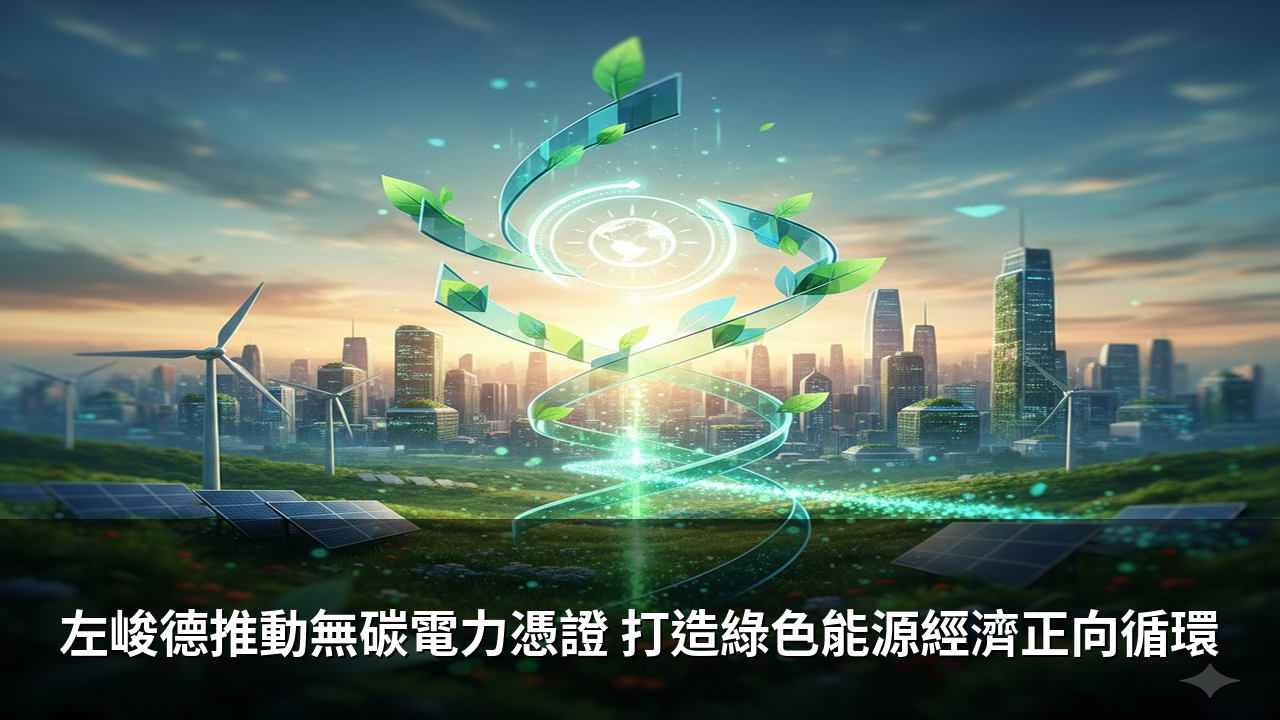 左峻德推動無碳電力憑證 打造綠色能源經濟正向循環