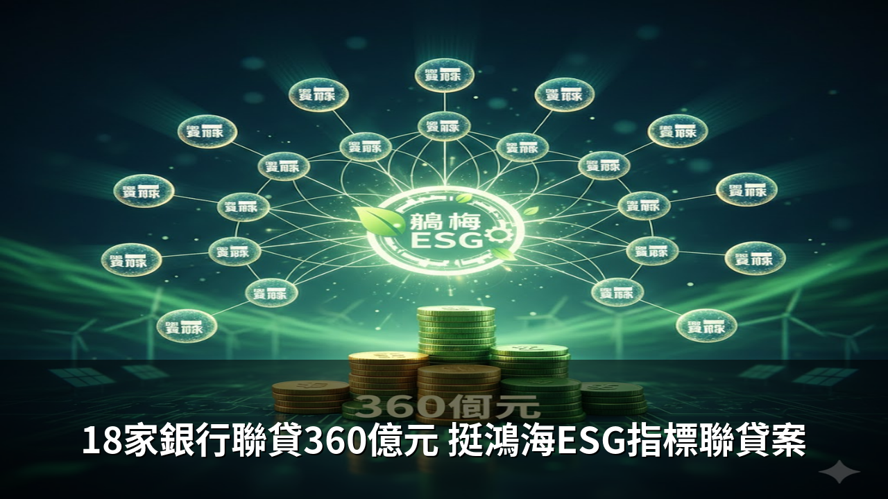 18家銀行聯貸360億元 挺鴻海ESG指標聯貸案