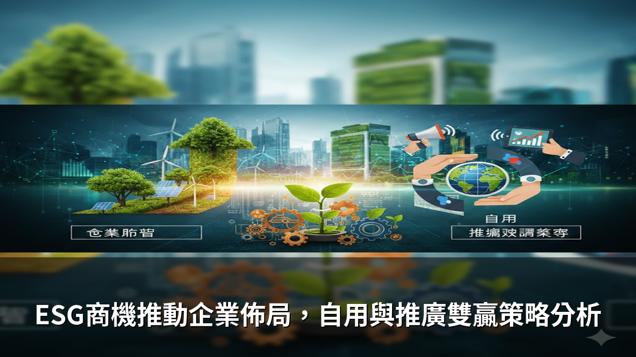ESG商機推動企業佈局，自用與推廣雙贏策略分析