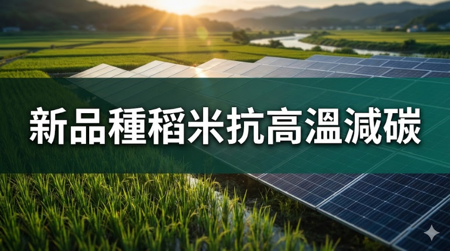 農業部推3款新品種稻米抗高溫減碳