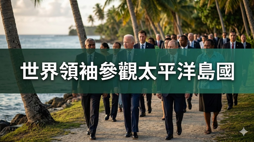 世界領袖受邀參觀太平洋島國氣候變遷破壞