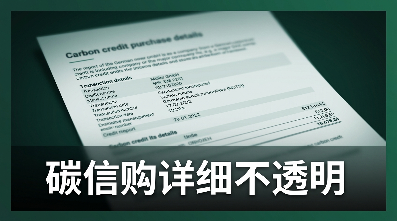 德國最大上市公司碳信用購買細節不透明