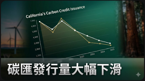 加州碳匯發行量大幅下滑70%