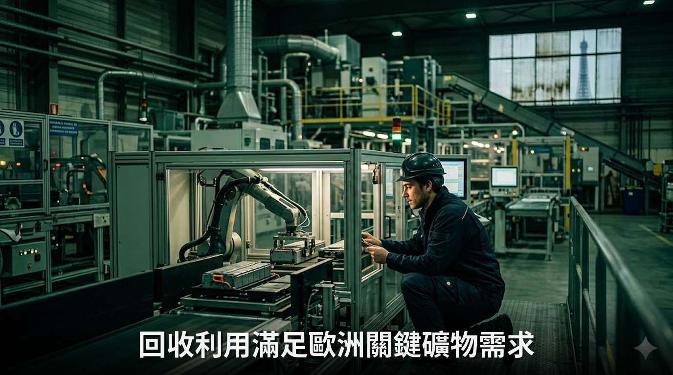 回收利用可滿足歐洲半數的關鍵礦物需求