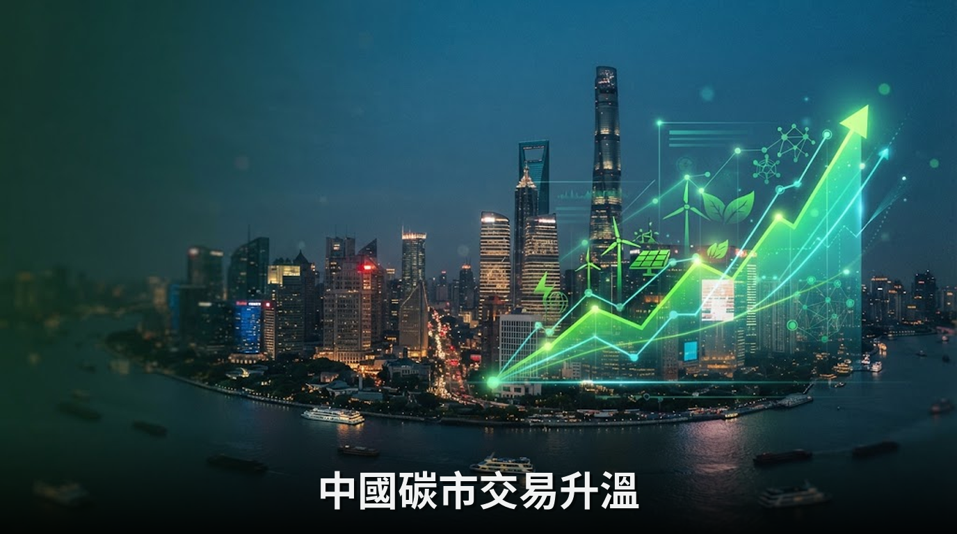 中國全國碳市場交易量上升，碳配額價格持穩