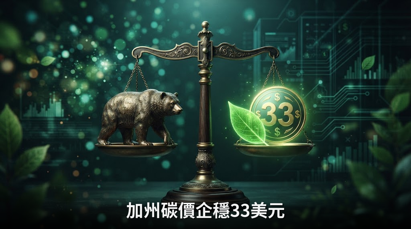 加州碳權價格企穩33美元，華盛頓州碳權拍賣前夕微跌