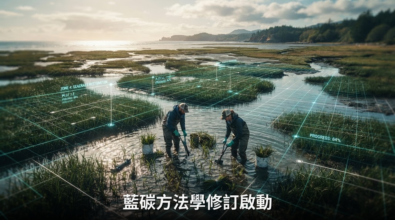 藍碳方法學修訂：濕地與海草復育碳權標準開放諮詢