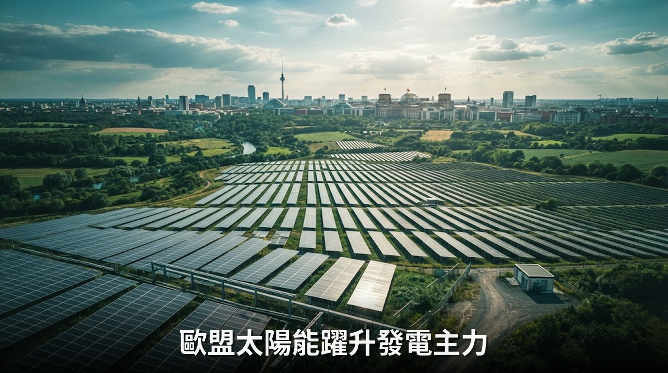歐盟第二季再生能源發電占比微降，太陽能躍升最大主力